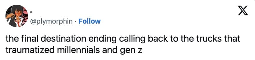 final destination bloodlines memes, final destination memes, Final Destination jokes, movie franchise memes, scary movie humor, death scene memes, horror comedy memes, bloodlines memes