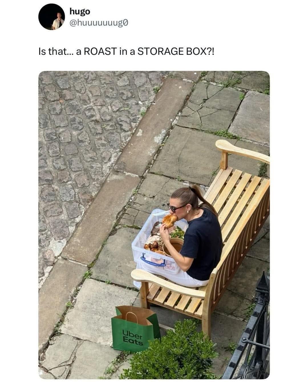 hugo Is that... a ROAST in a STORAGE BOX?! Uber Eats