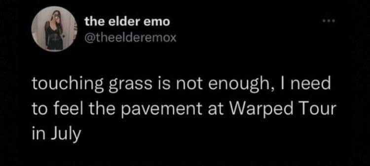 touching grass is not enough, I need to feel the pavement at Warped Tour in July