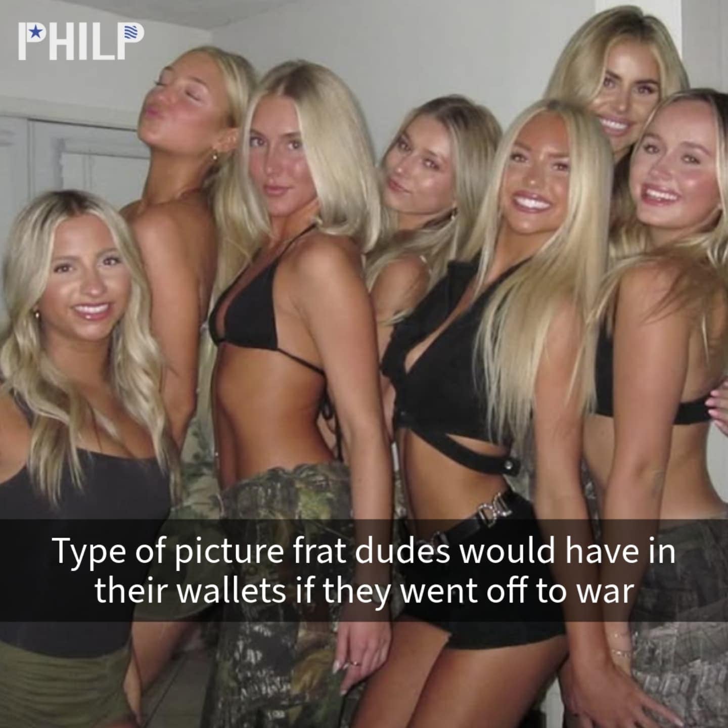 Type of picture frat dudes would have in their wallets if they went off to war