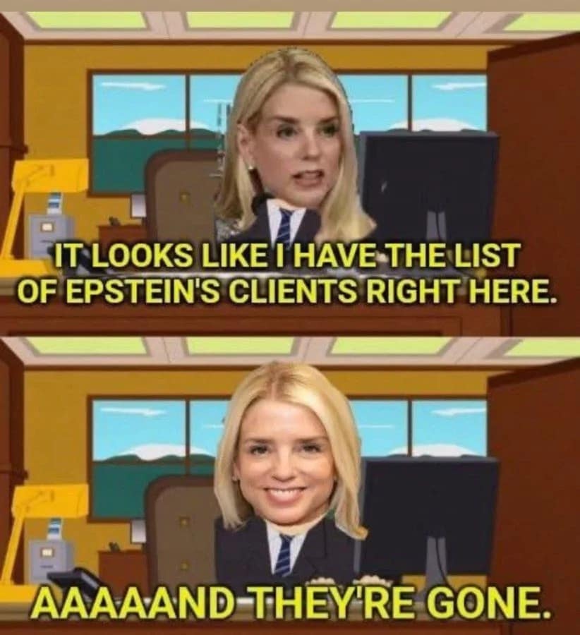 Pam Bondi memes, epstein memes, attorney general memes, Epstein list memes, missing list humor, desk memes, government memes, funny politician memes, Bondi office memes, list denial jokes, conspiracy memes, trending meme news, political roasting, accountability memes, funny government memes, satire memes, online outrage, viral internet memes, Bondi viral moments
