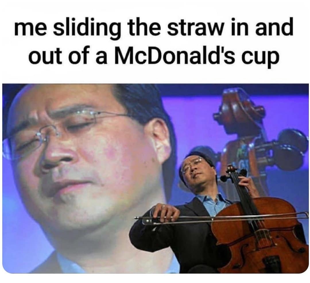 me sliding the straw in and out of a McDonald's cup