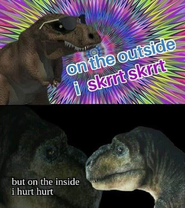 on the outside 1 skrit skrit but on the inside i hurt hurt