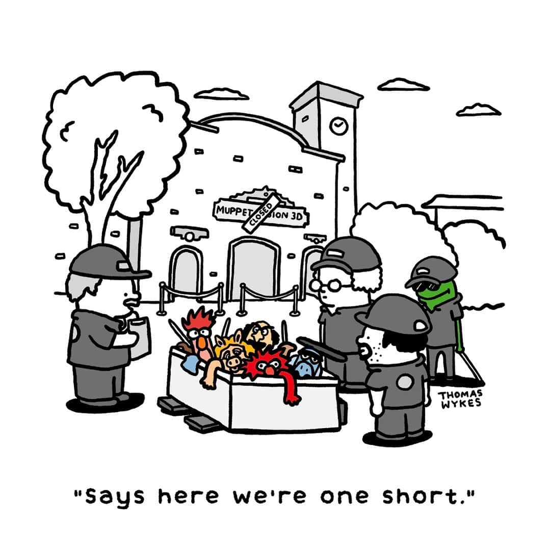 Security guards count muppets outside closed attraction