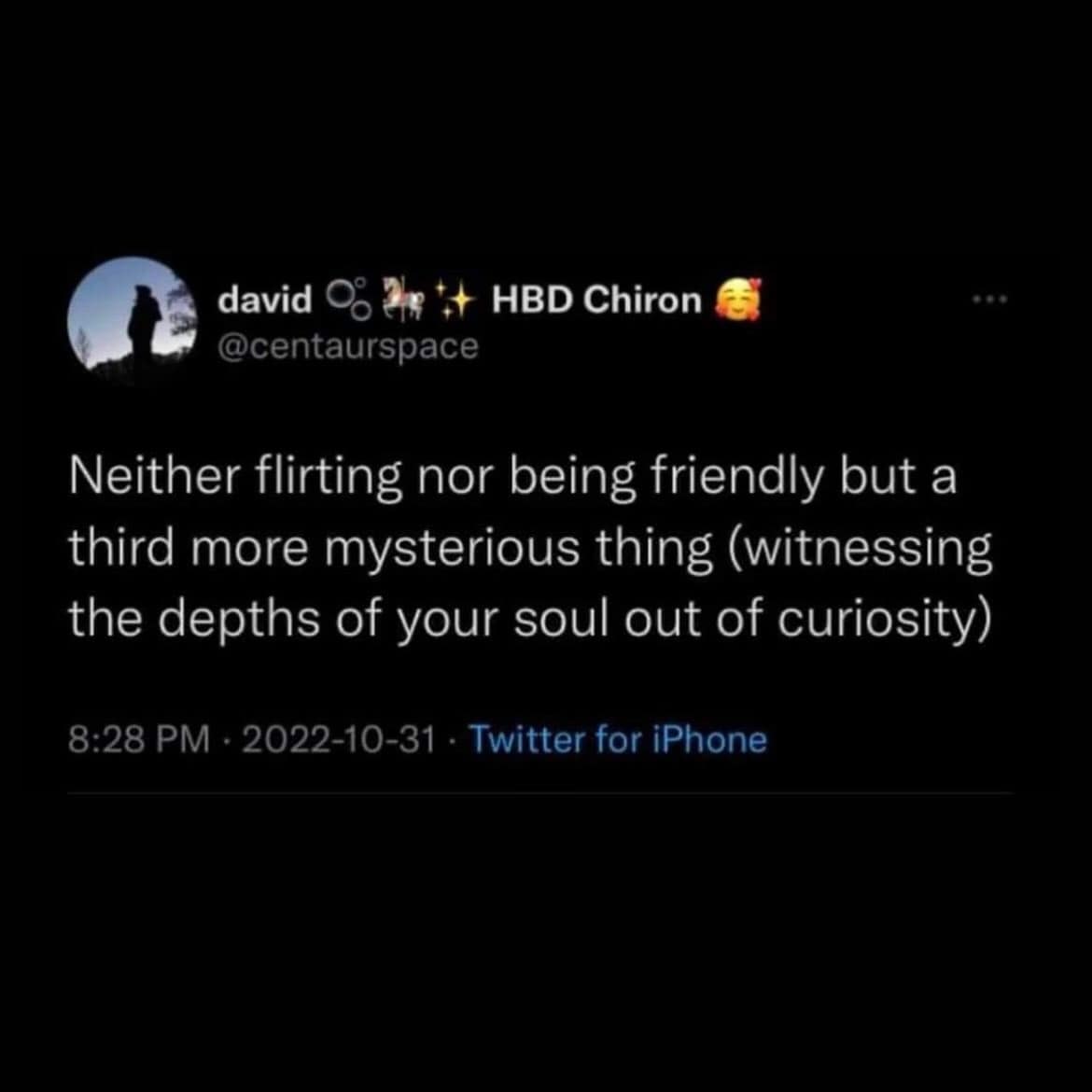 Neither flirting nor being friendly but a third more mysterious thing (witnessing the depths of your soul out of curiosity)