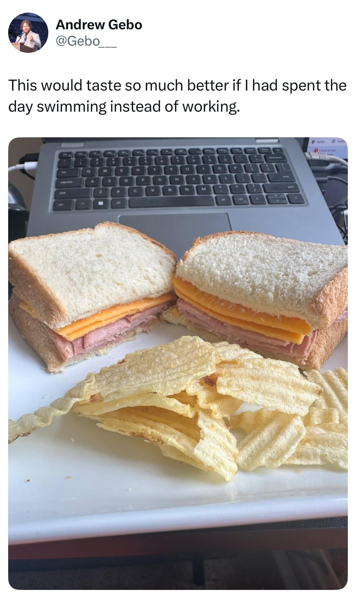 This would taste so much better if I had spent the day swimming instead of working.