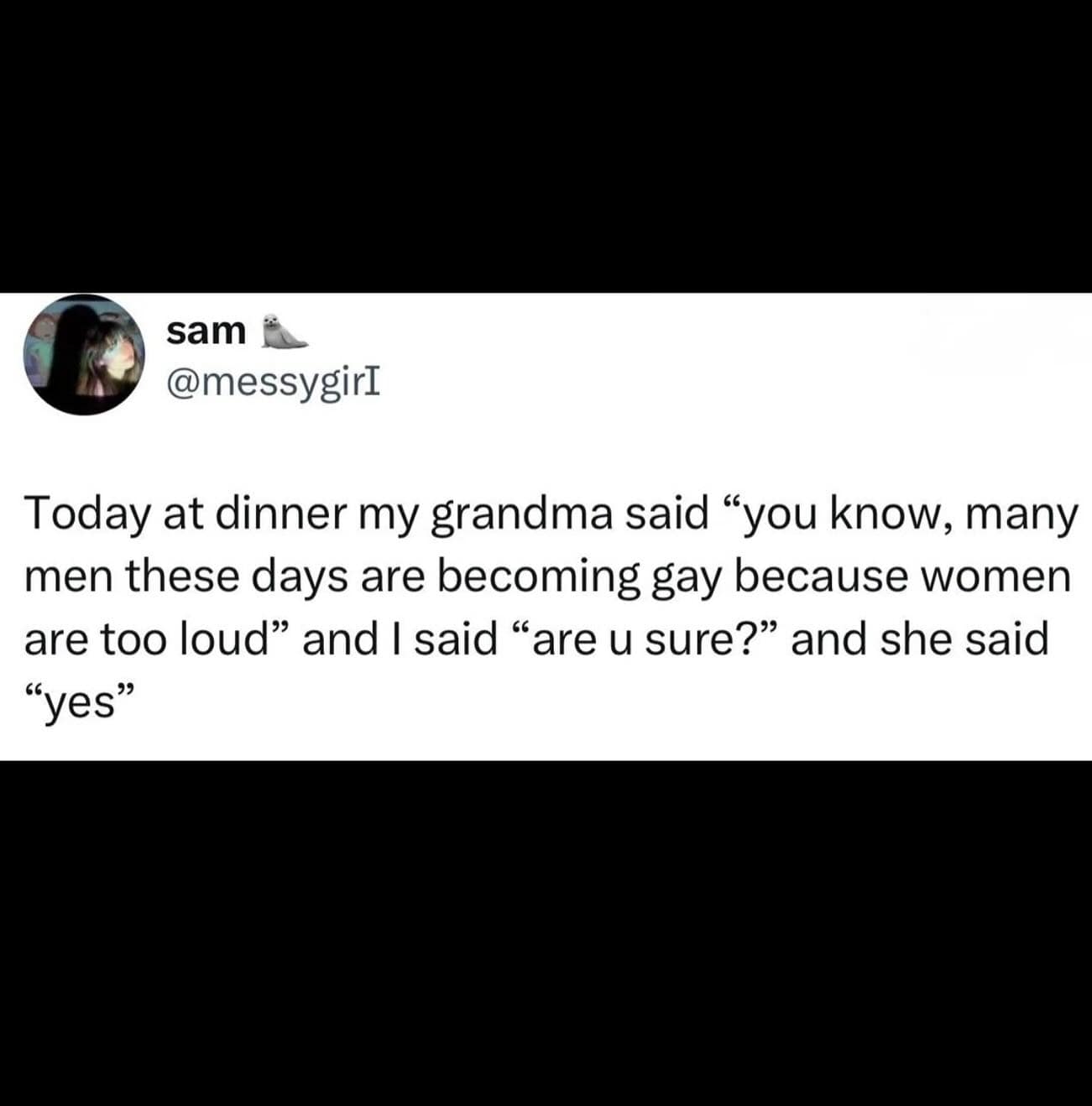 Grandma’s blunt opinion on why men are becoming gay