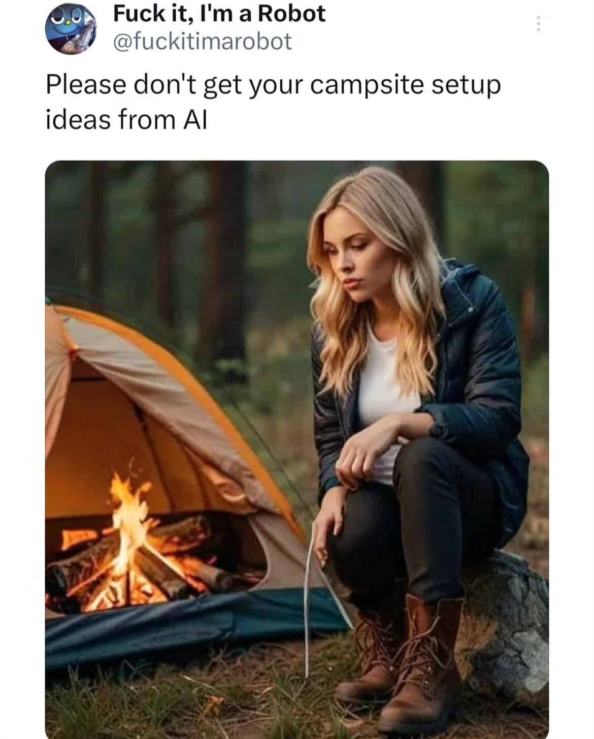 Please don't get your campsite setup ideas from Al