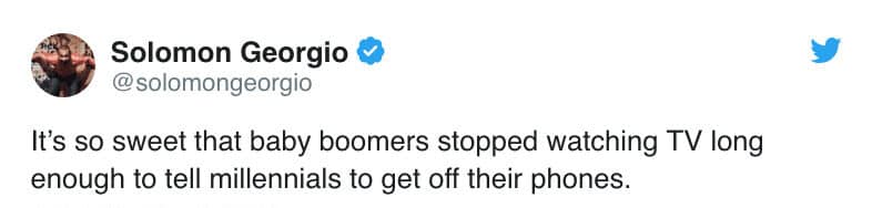 Boomer hypocrisy about phones and TV.