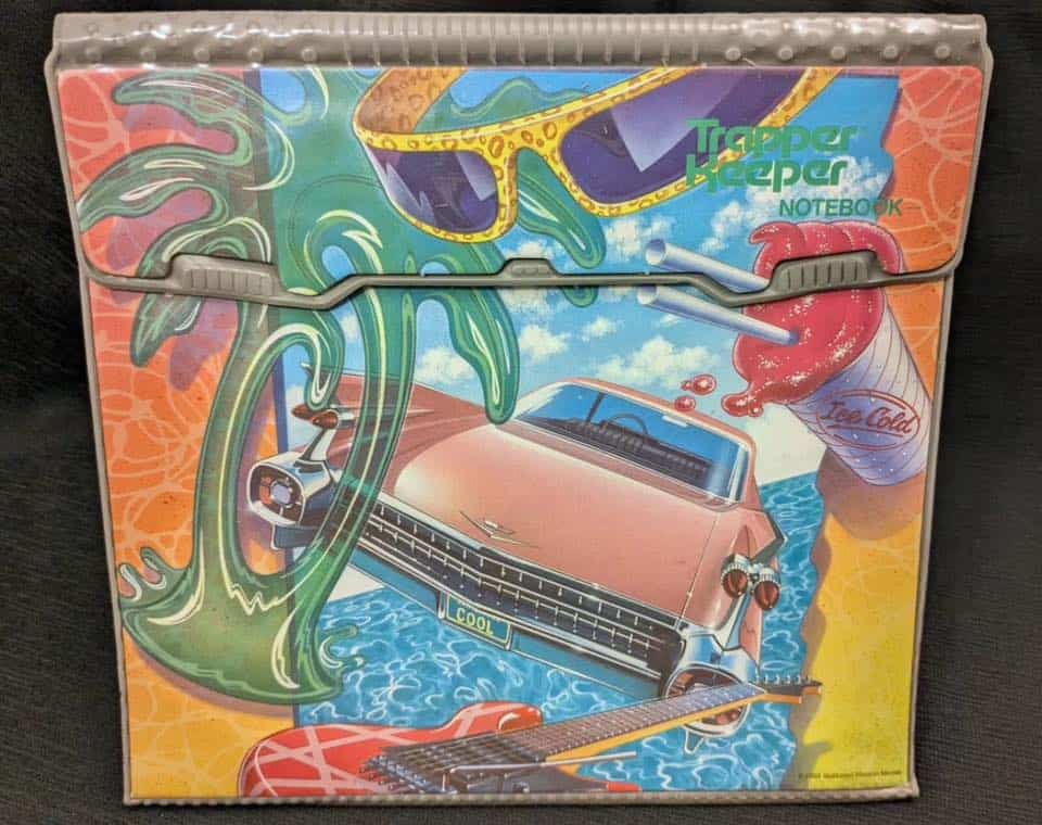 Trapper Keeper with 50s car and summer surf illustration