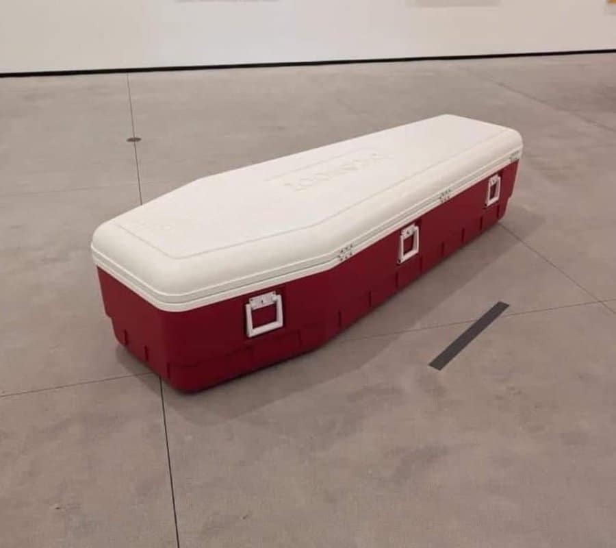 Cooler designed like a coffin