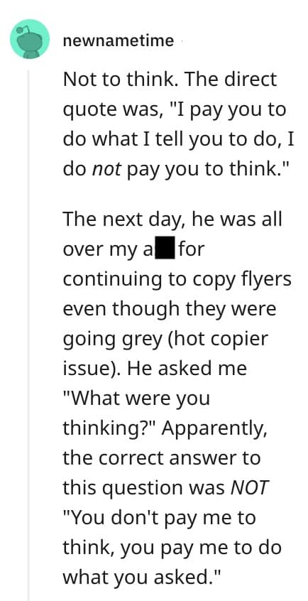 Dumbest thing a boss has done