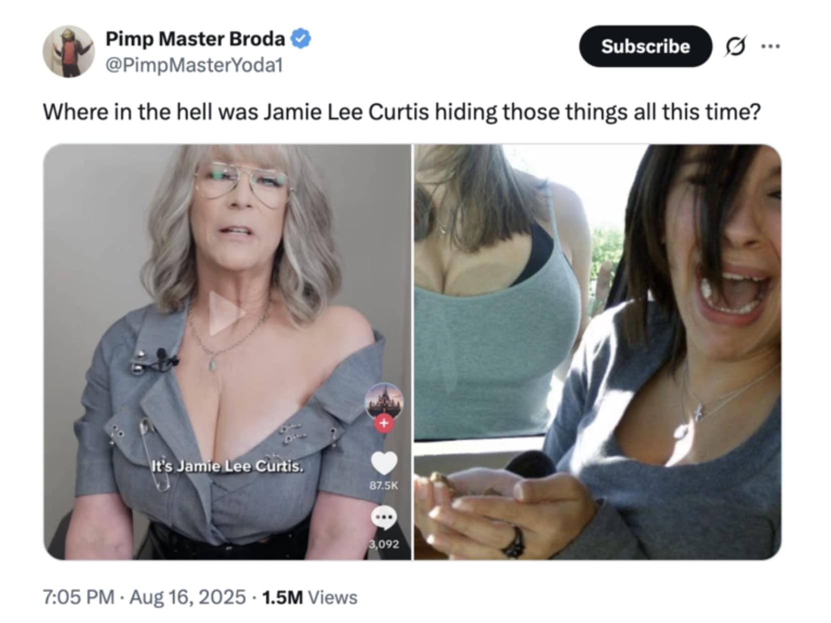 jamie lee curtis freakier friday memes-10-20250819 - Thunder Dungeon | The  Funniest Memes. Period., image size:1660x1244