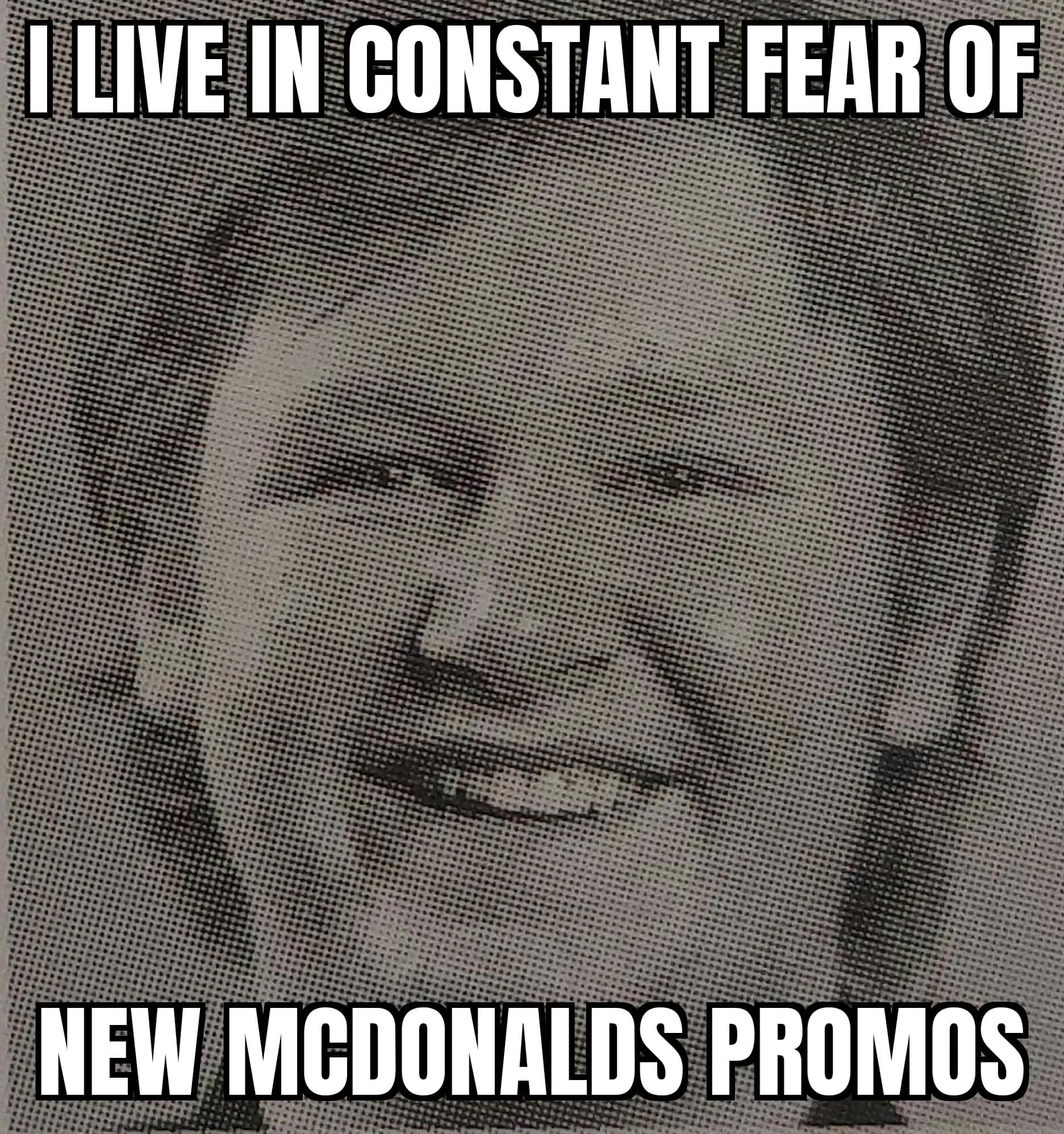 A funny and creepy McDonalds Monopoly meme about living in constant fear of new promotions.
