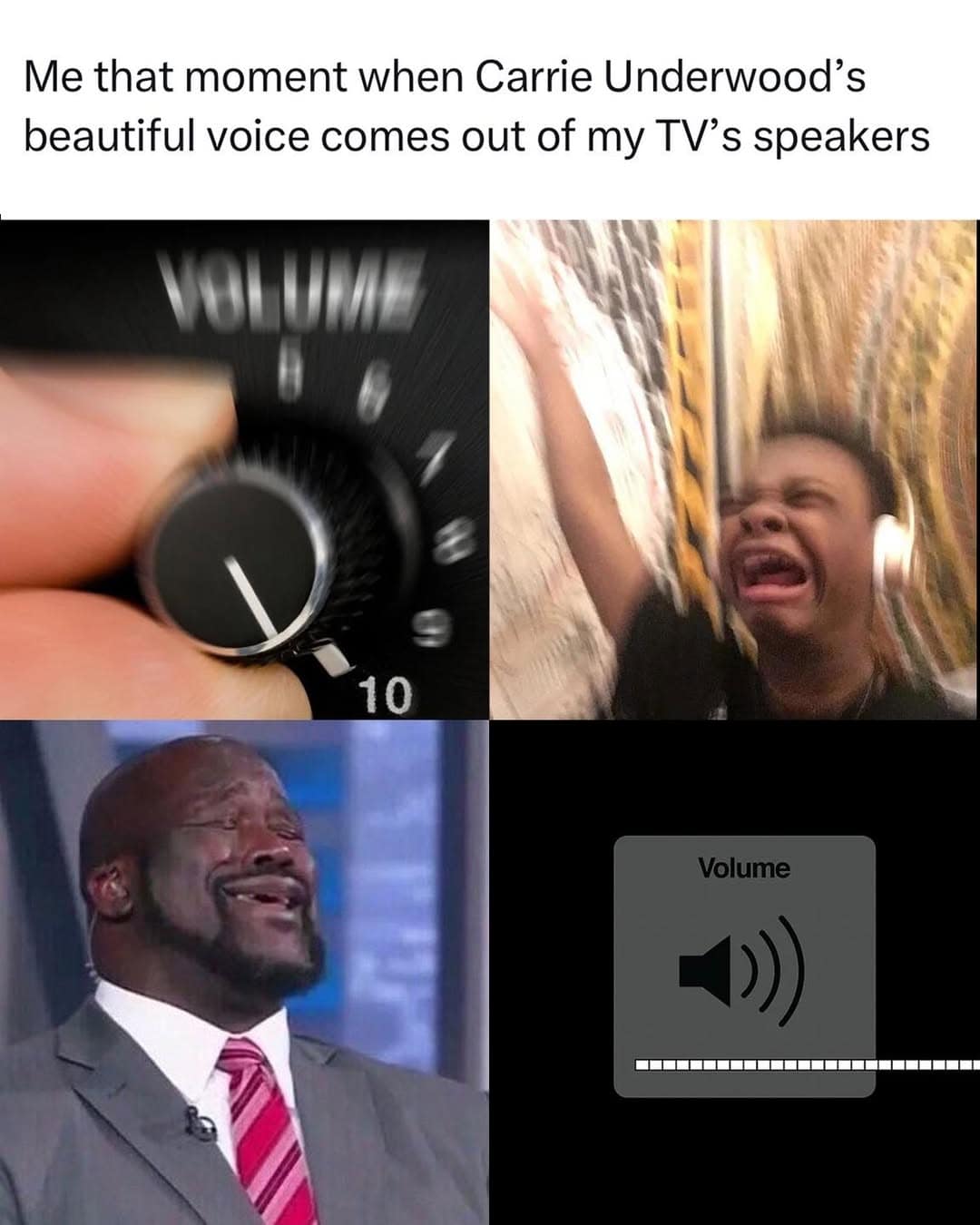 A Week 1 NFL meme about turning the volume up for Carrie Underwood's SNF theme.