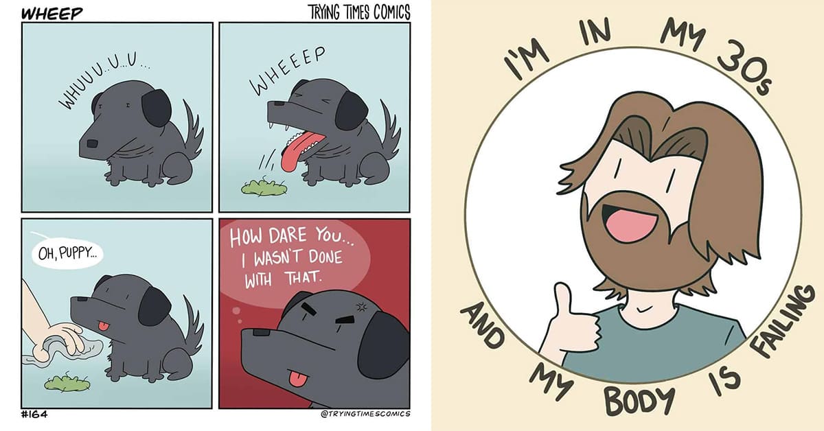 A gallery of the best dark humor comics and funny comic strips from the artist Trying Times Comics.