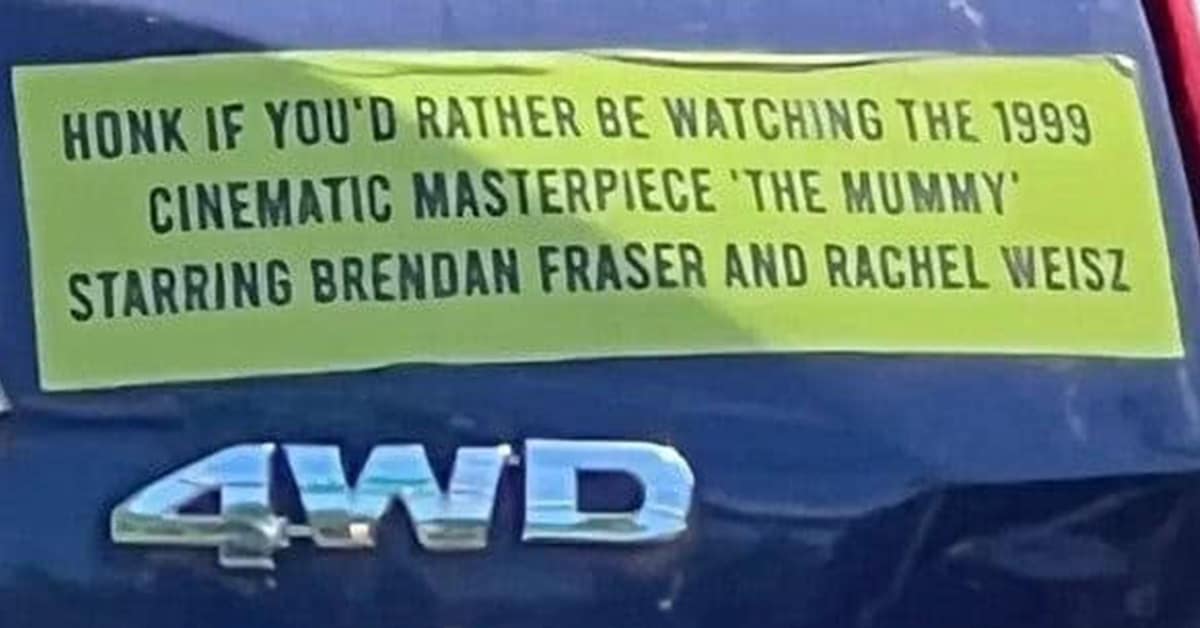 A gallery of the funniest and most unhinged bumper stickers ever seen on the road.