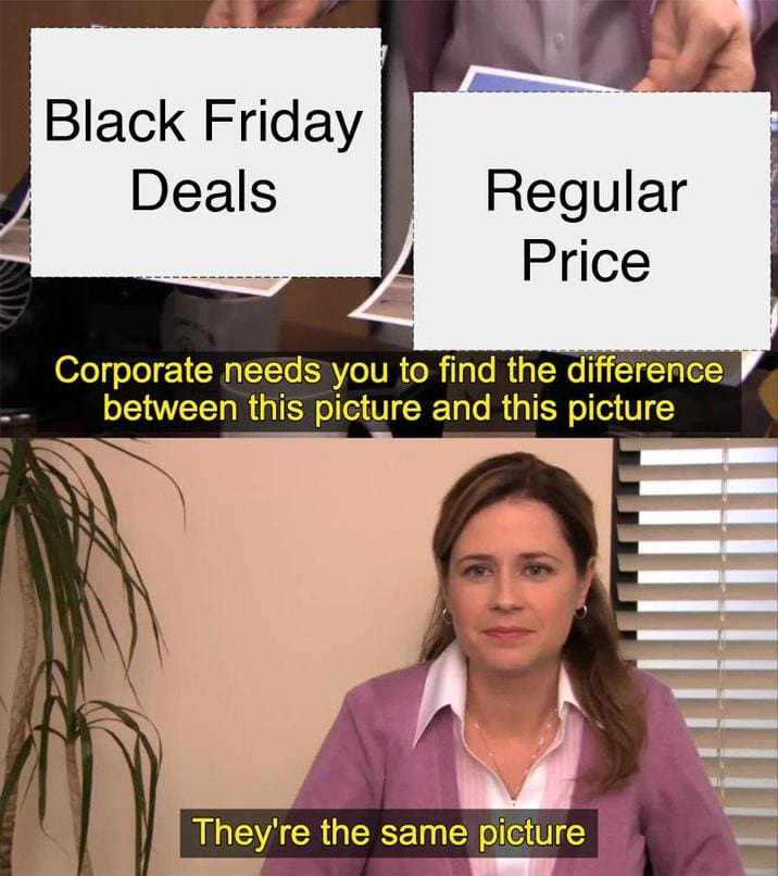 The Office funny black friday meme comparing identical prices