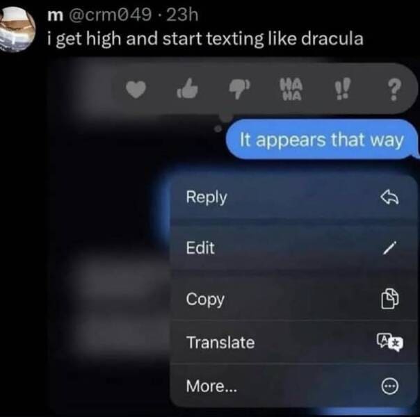 Text message screenshot replying It appears that way to formal funny memes.