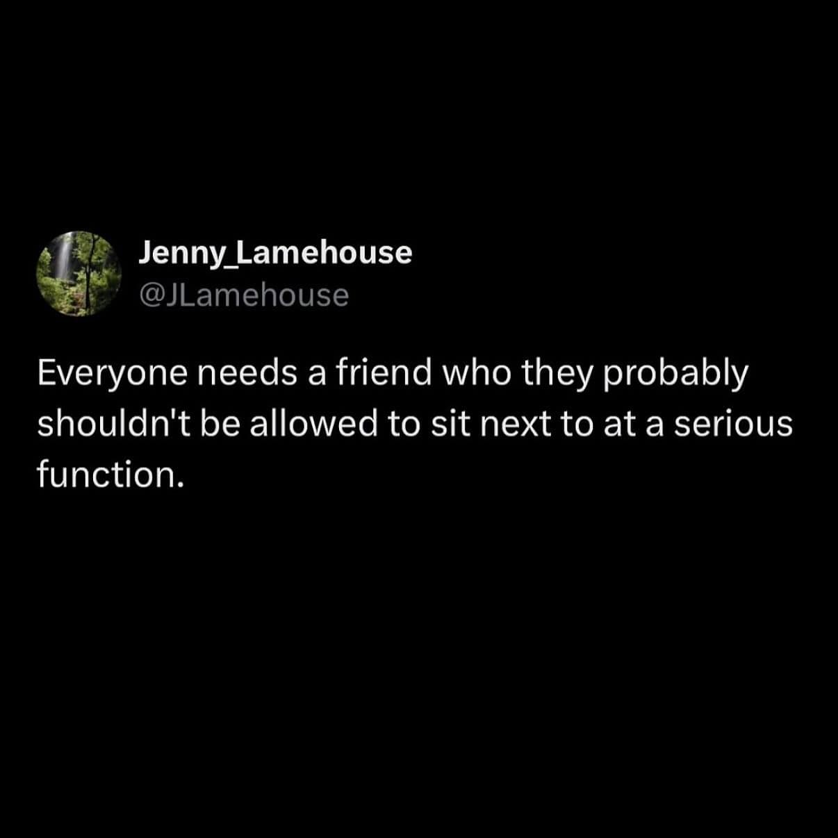 Tweet about having that one friend you cannot sit next to at serious events funny pics.