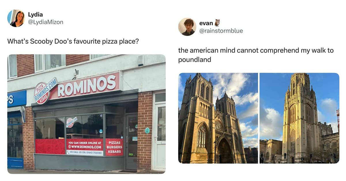 Collection of funny british tweets and memes about UK culture