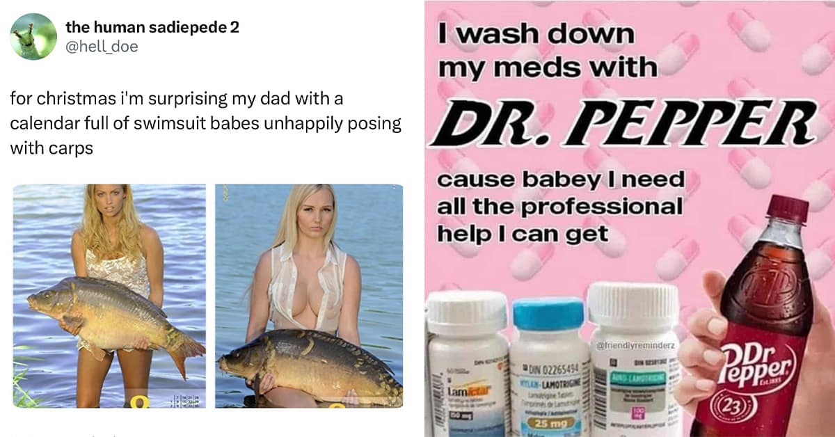 Collection of classic meme images and viral tweet compilations including Hank Hill memes and Victorian vocabulary