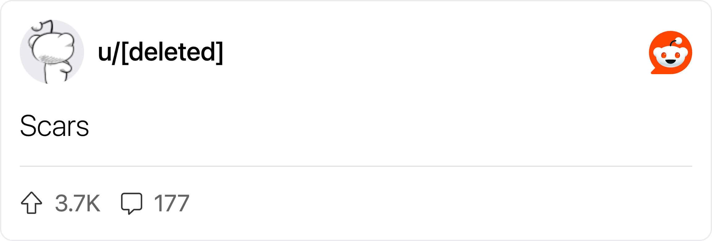 Reddit comment mentioning scars as an insecurity women have for no reason.
