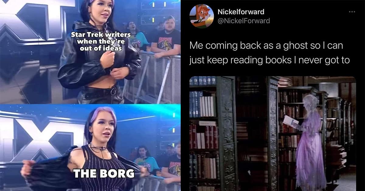 Collection of funny memes and meme dump images featuring Star Trek and Moomins