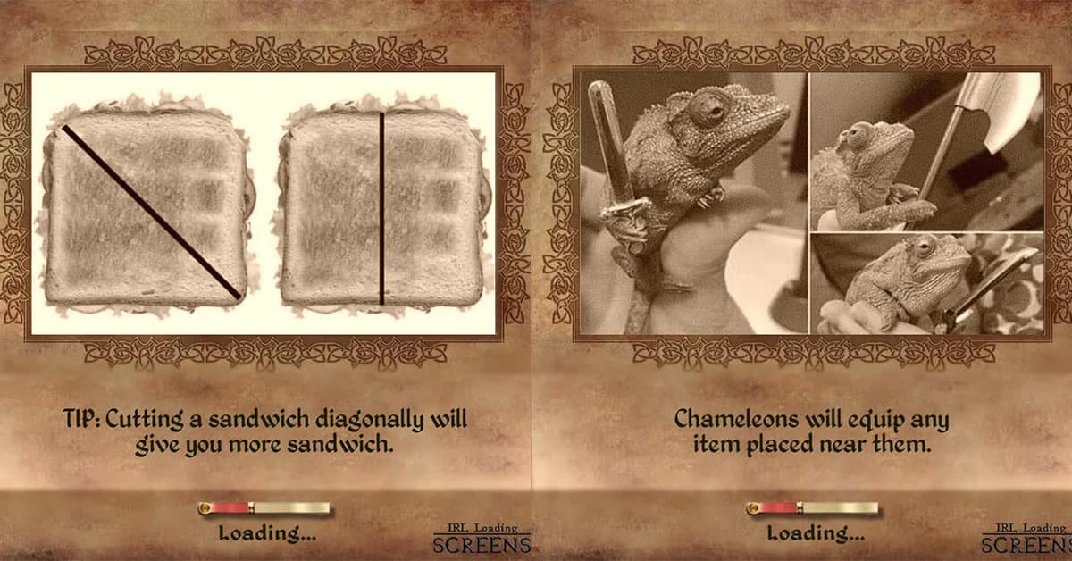 Collection of real life loading screen images and IRL loading screen compilations featuring cargo pants stats and pizza parties