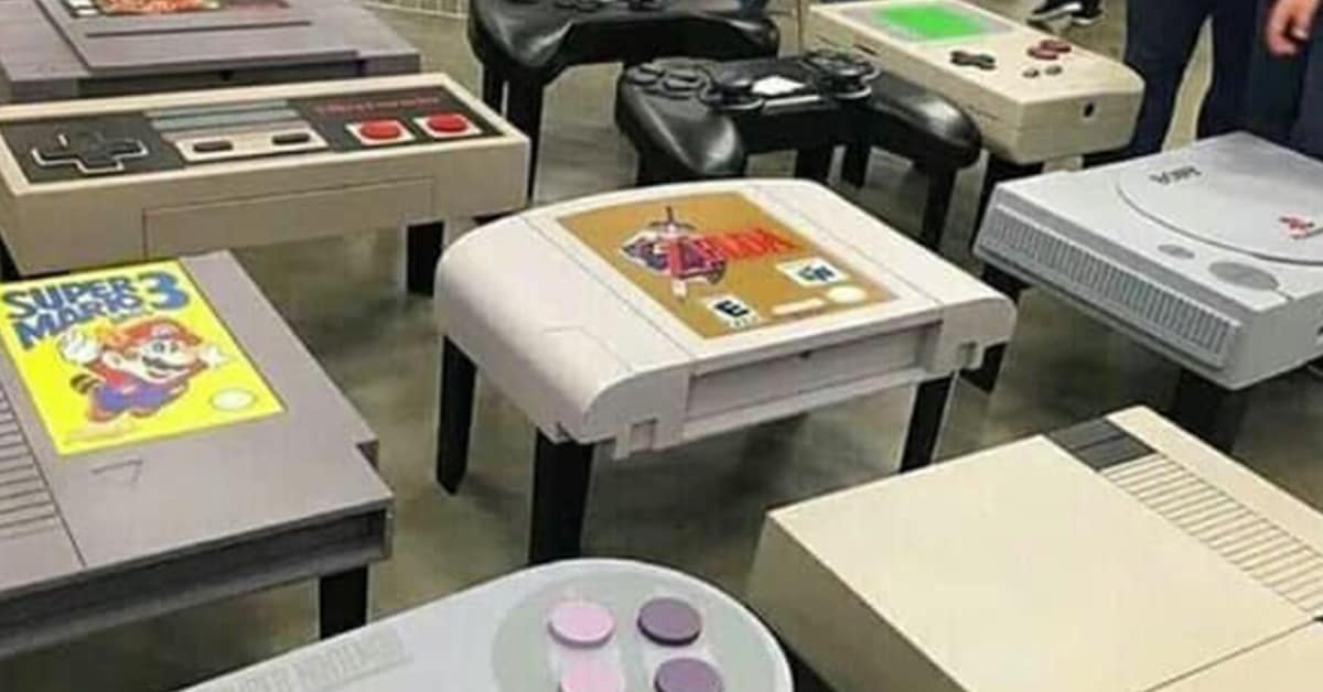 Collection of retro gaming product images and nostalgic gaming compilations featuring Halo 3 cups and PS1 hot tubs