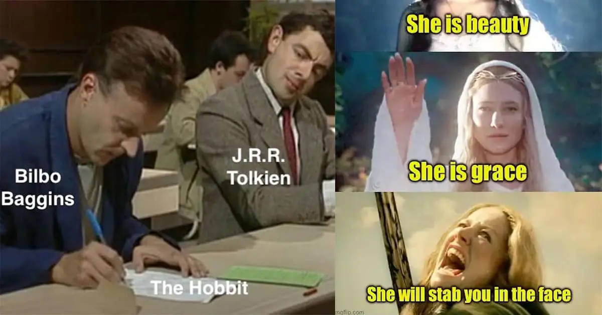Collection of lotr memes and funny Lord of the Rings memes featuring hitchhiking Gandalf and Seinfeld crossovers