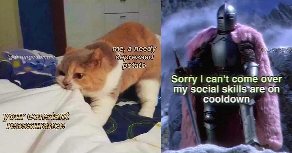 Collection of classic meme images and viral tweet compilations featuring pink knights and bronze burgers