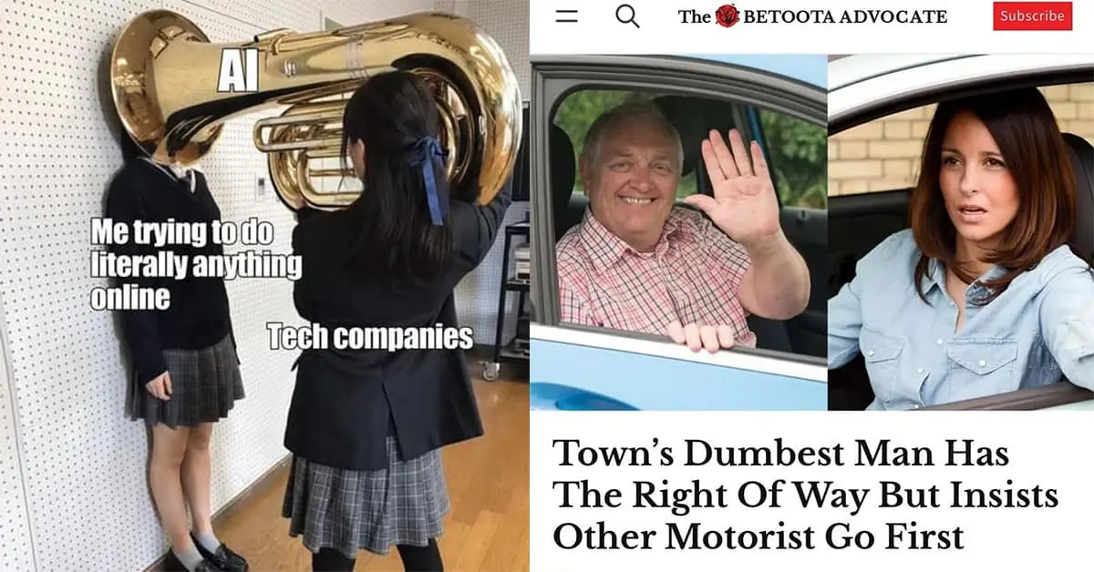 Collection of classic meme images and viral tweet screenshots featuring tire pressure fails and Blade Runner parodies