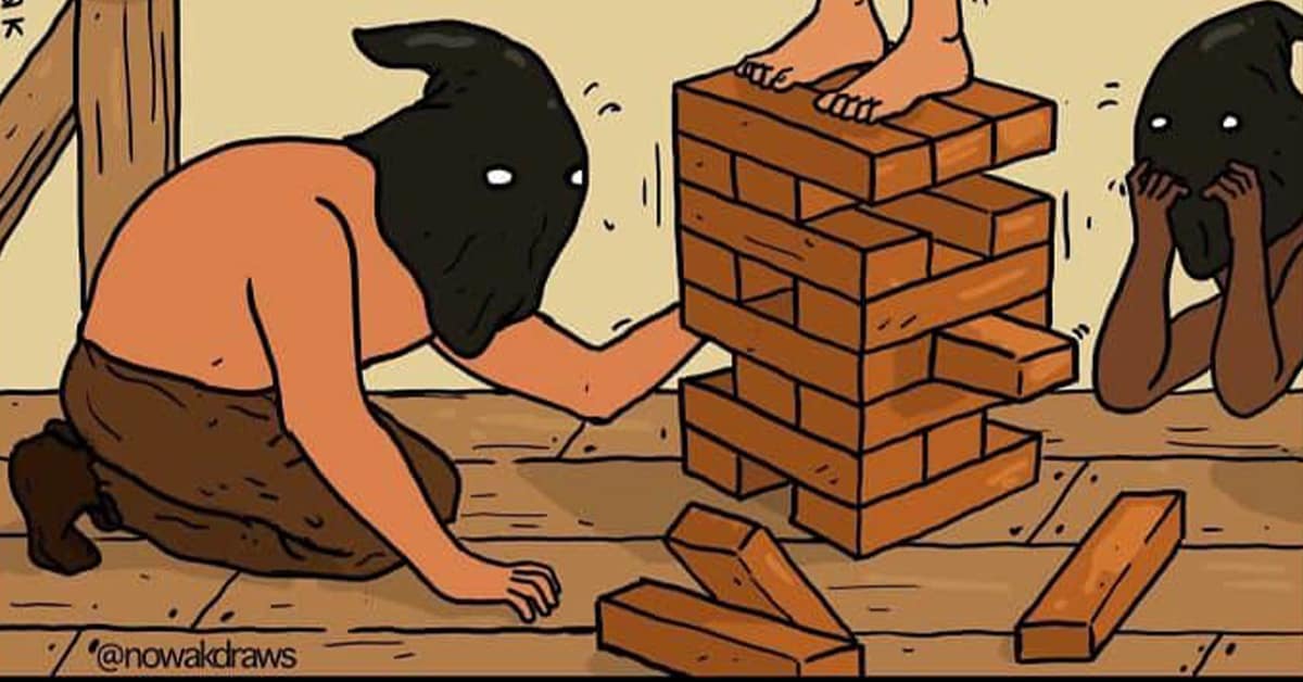 Collection of Joseph Nowak comics and dark humor comic panels featuring twisted fairy tales, absurd animals, and grim punchlines.