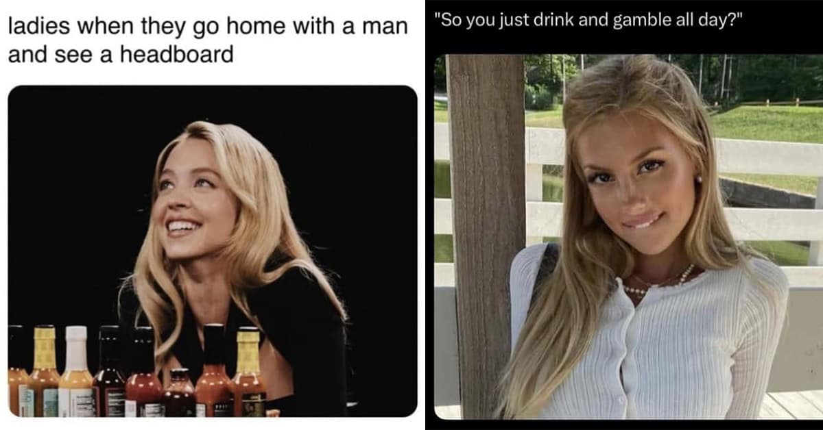 Collection of dating meme images and modern dating memes featuring Sydney Sweeney, Interstellar scenes, and awkward texts