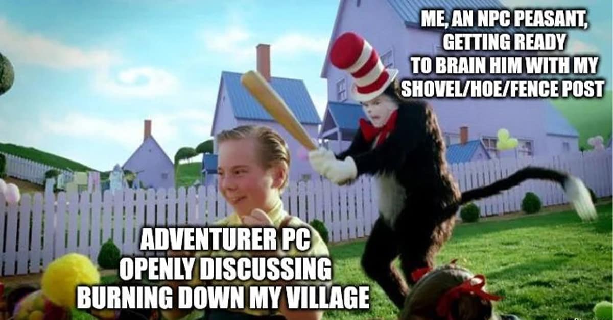 A collection of dnd meme highlights and ttrpg humor including the Sharknado map, the expensive box set fail, and the It's Always Sunny party argument.