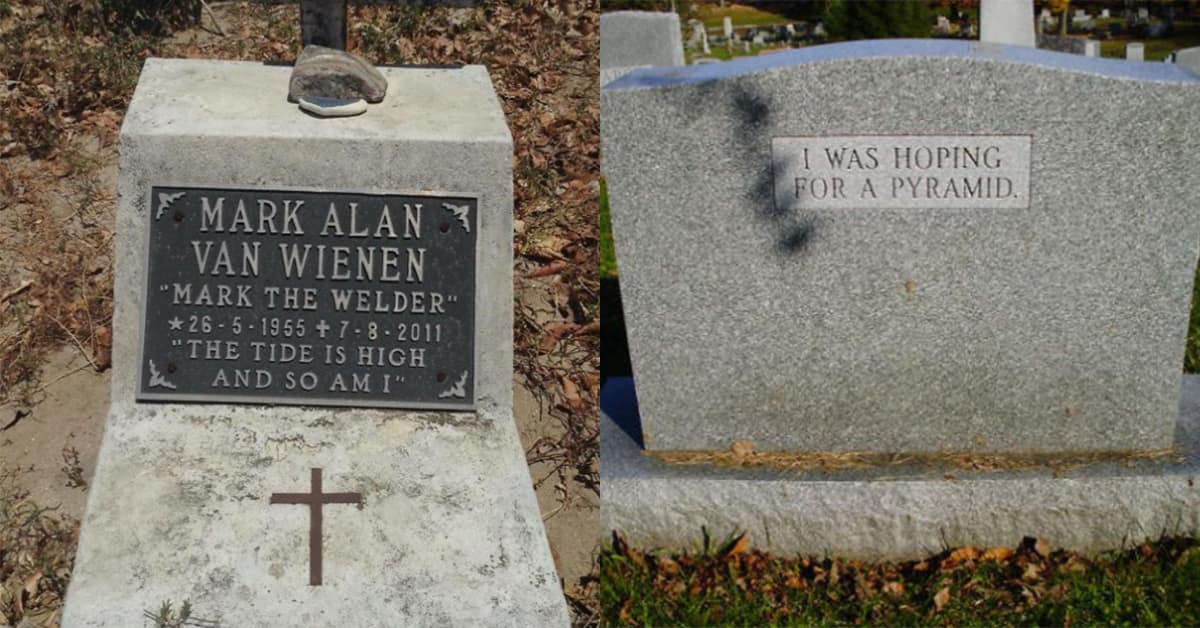 Collection of funny tombstones and funny epitaphs examples featuring Merv Griffin and honest quotes