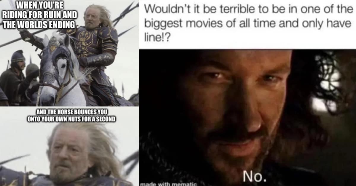 Collection of lotr meme images and lord of the rings meme compilations including Denethor eating tomatoes and Elrond on Facebook