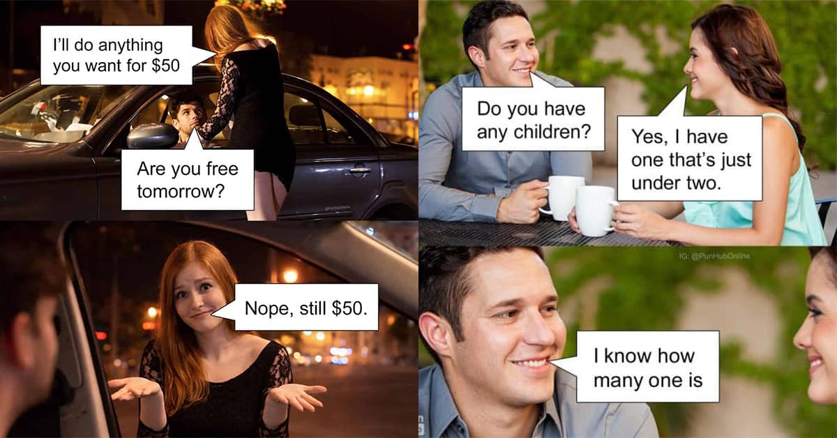 Collection of punny meme images and funny puns compilations including bread suitcases and literal interpretations