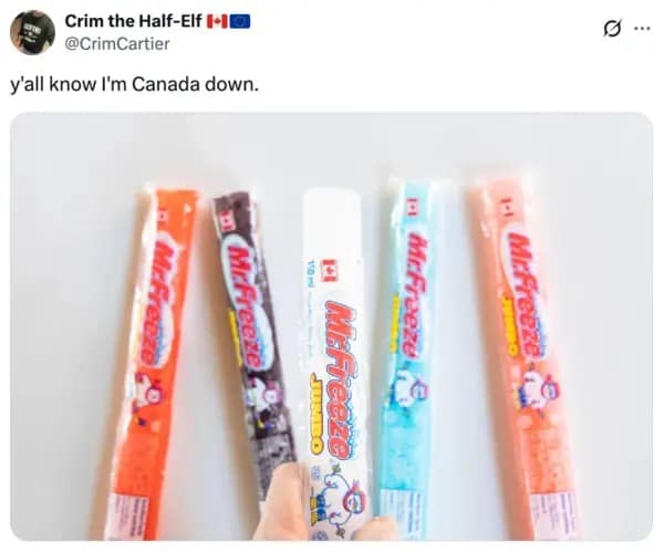 A Yall know I'm Canada Down meme featuring a variety of Mr. Freeze jumbo ice pops.