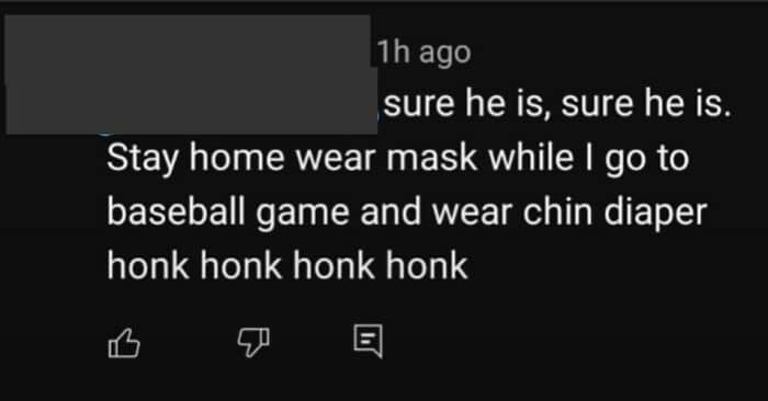 Comment from a user named Count boasting about catching someone trespassing on their cameras.