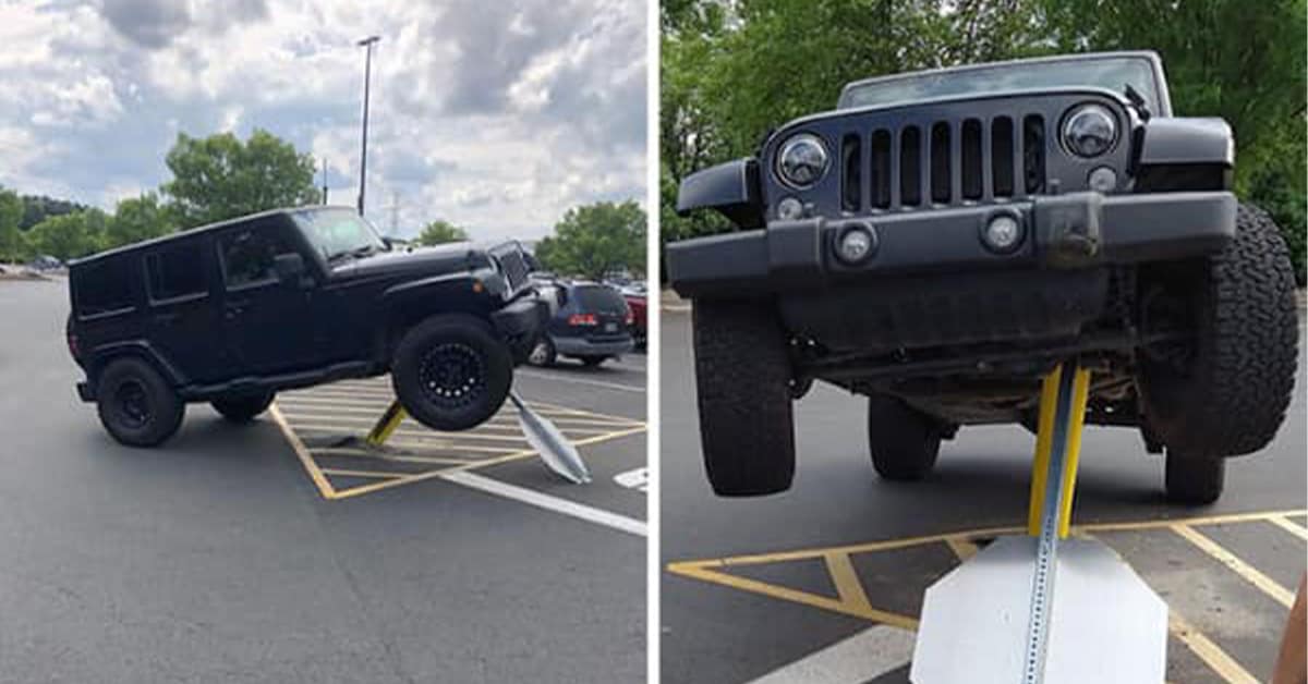 car fail compilation: A collage featuring a car wedged into a building's second story, a semi-truck stuck under a bridge with "no shortcuts" irony, and a car partially submerged in ocean waves.