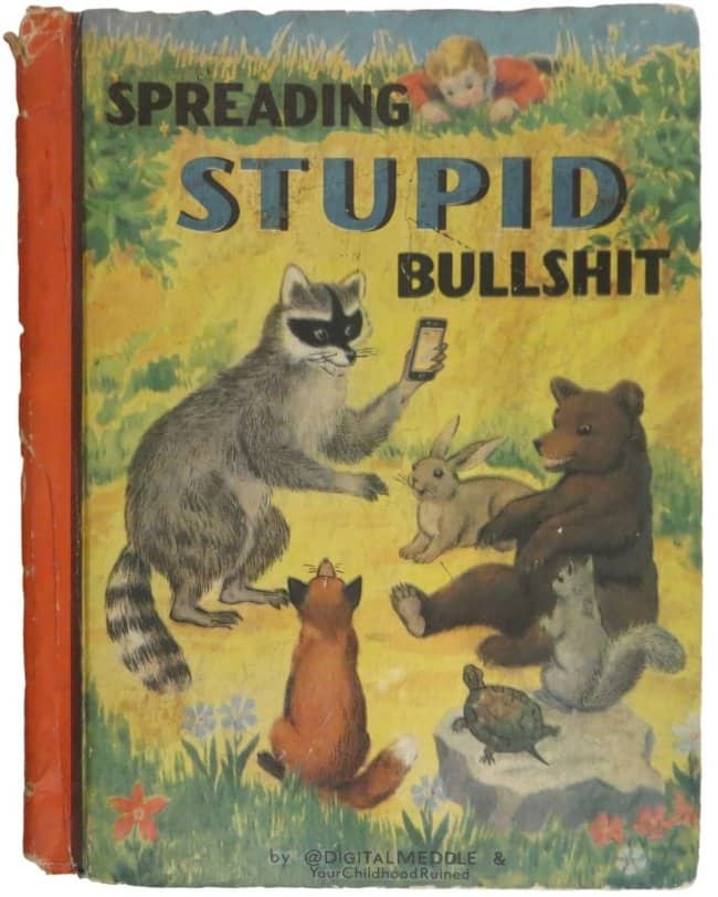 Altered vintage book cover titled "