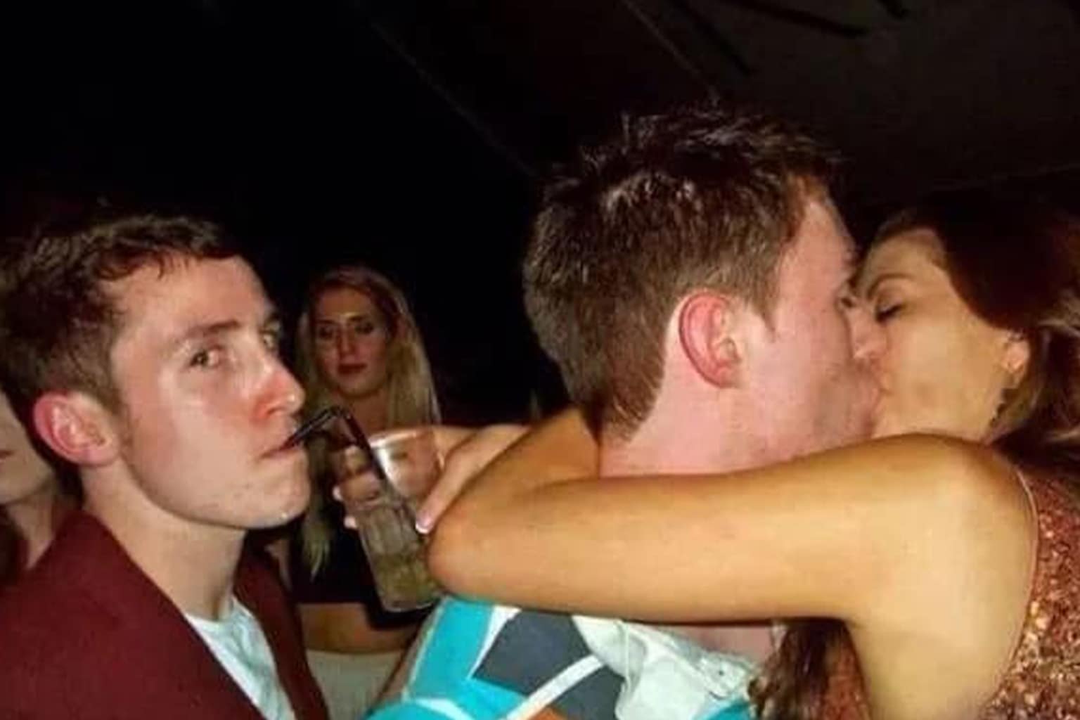 Meme dump compilation: A collage featuring the "Miller Lite" ceiling lights, the bedroom "Battle Dinosaur" gloves, and the cursed Photoshop of the man with the extended straw mouth.