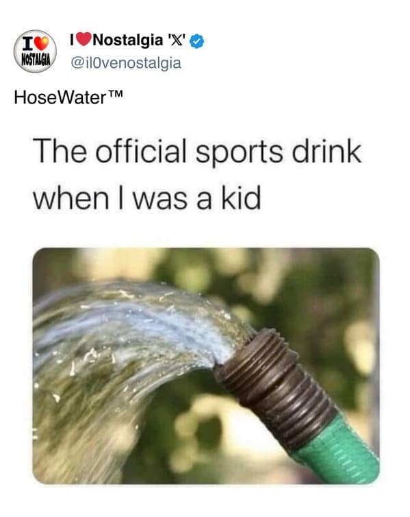 A funny nostalgia meme text post explaining the true 1980s childhood experience: locking kids outside without screens and telling them to stay out "till the street lamps came on."