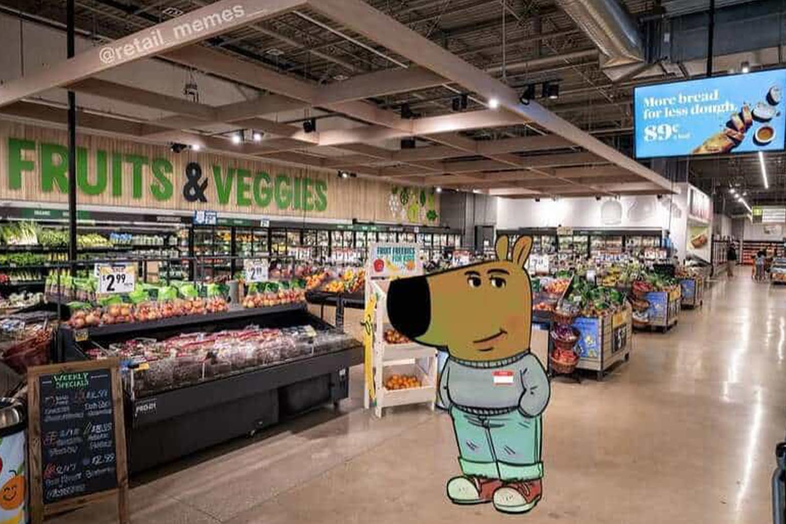 Retail meme compilation: A collage featuring the fresh versus bloodied Fallout cosplayer representing two years on the job, D.W. from Arthur ignoring the "Employees Only" sign, and Mike Ehrmantraut staring blankly in his car after a wasted day.