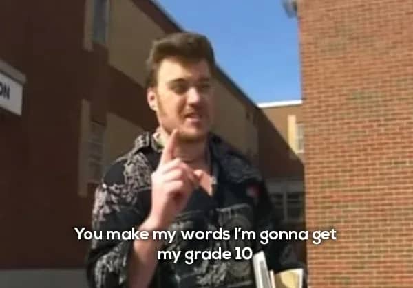 Ricky pointing a finger and telling someone to make his words regarding getting his grade 10.