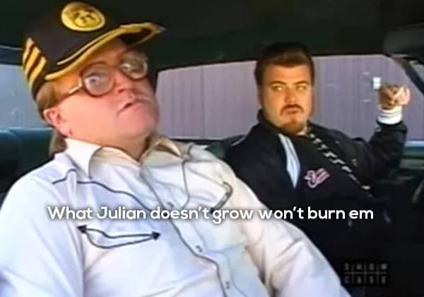 Ricky leaning on a car looking confused with a caption about getting all frustrated.