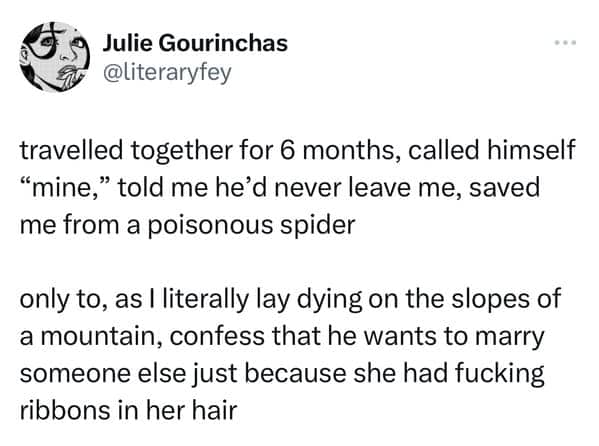 Dramatic story of being abandoned on a mountain slope for a girl with ribbons.