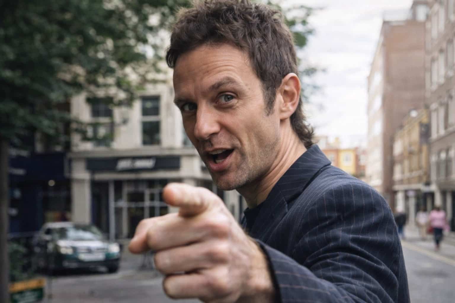 Man in a suit jacket pointing aggressively at the camera, illustrating bad advice memes.